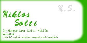 miklos solti business card