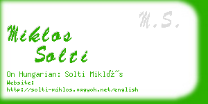 miklos solti business card